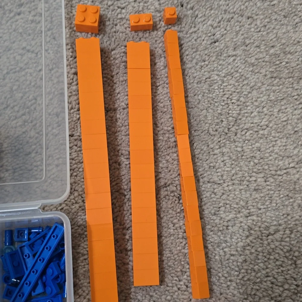 LEGO Bundle of Blue and Orange Building Blocks Set with Container